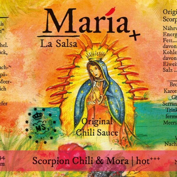 Maria Salsa Chili Sauce Scorpion Etikett